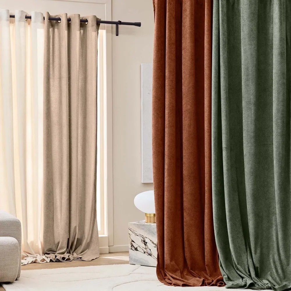 Tenda color terracotta in bouclé 140x260 cm Winona – douceur d'intérieur