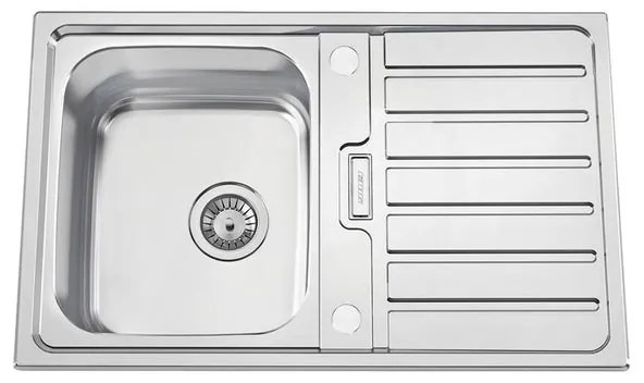 Lavello semincasso 1 vasca in inox argento RODI Urban 80 B L 50 x L 80 x P 20 cm