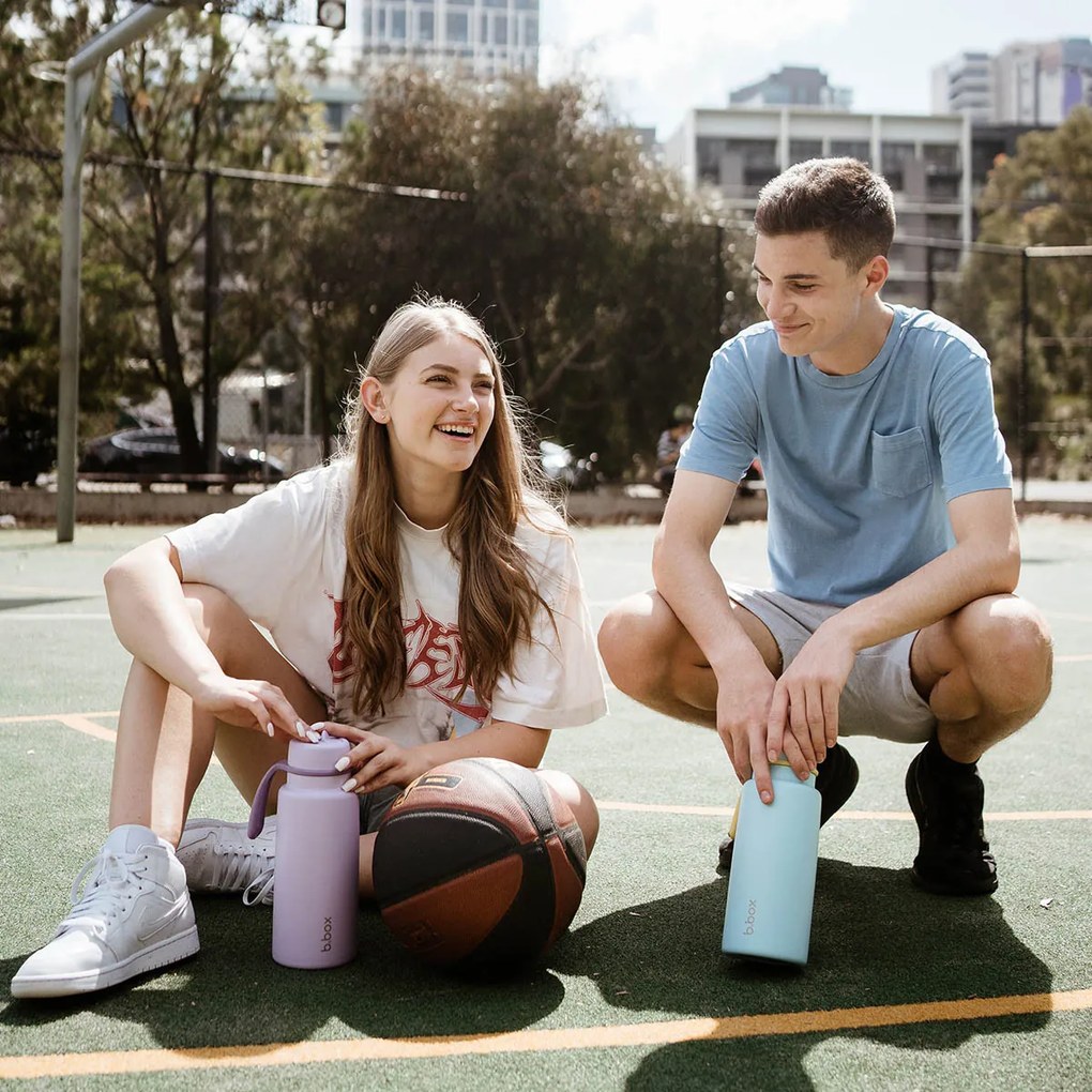 Bottiglia termica in acciaio inox con cannuccia 1l - viola