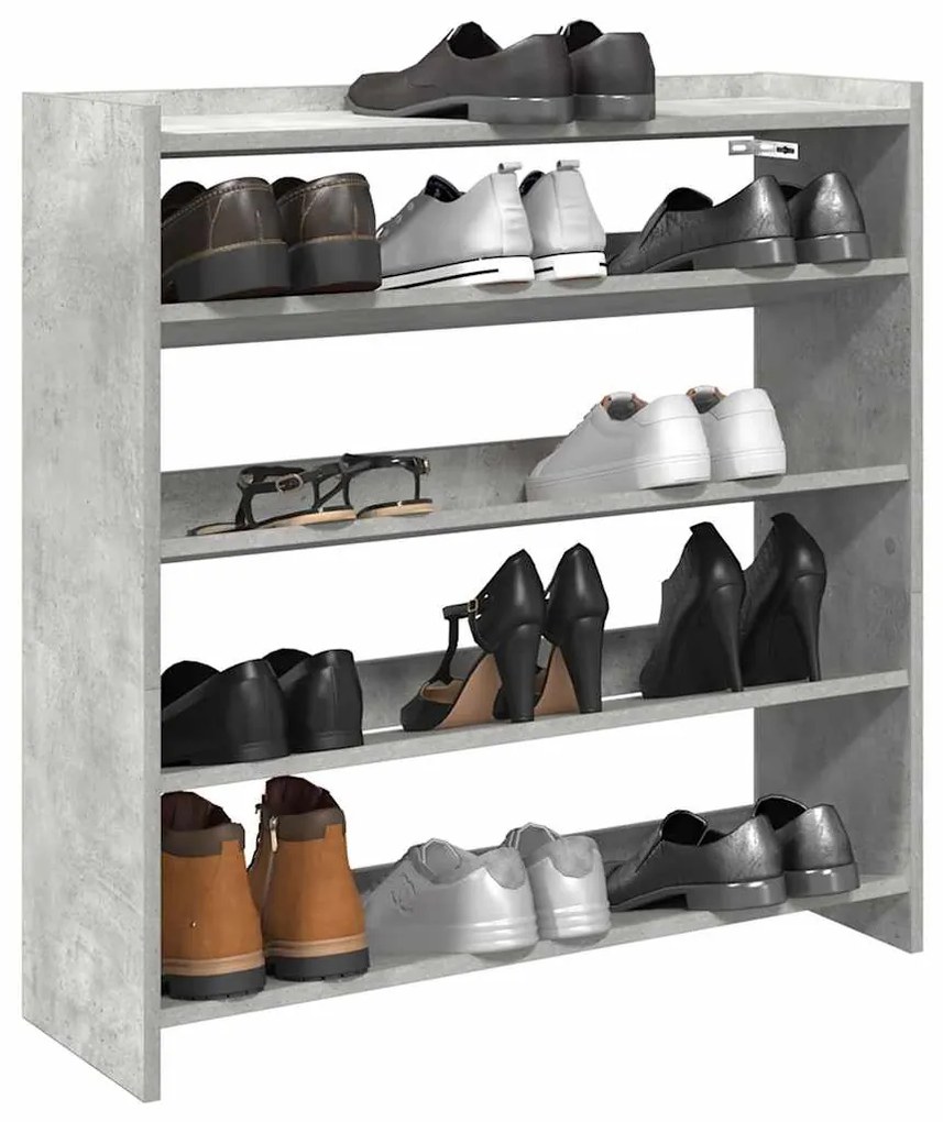 Scarpiera Grigio Cemento 80x25x81 Cm İn Legno Multistrato /