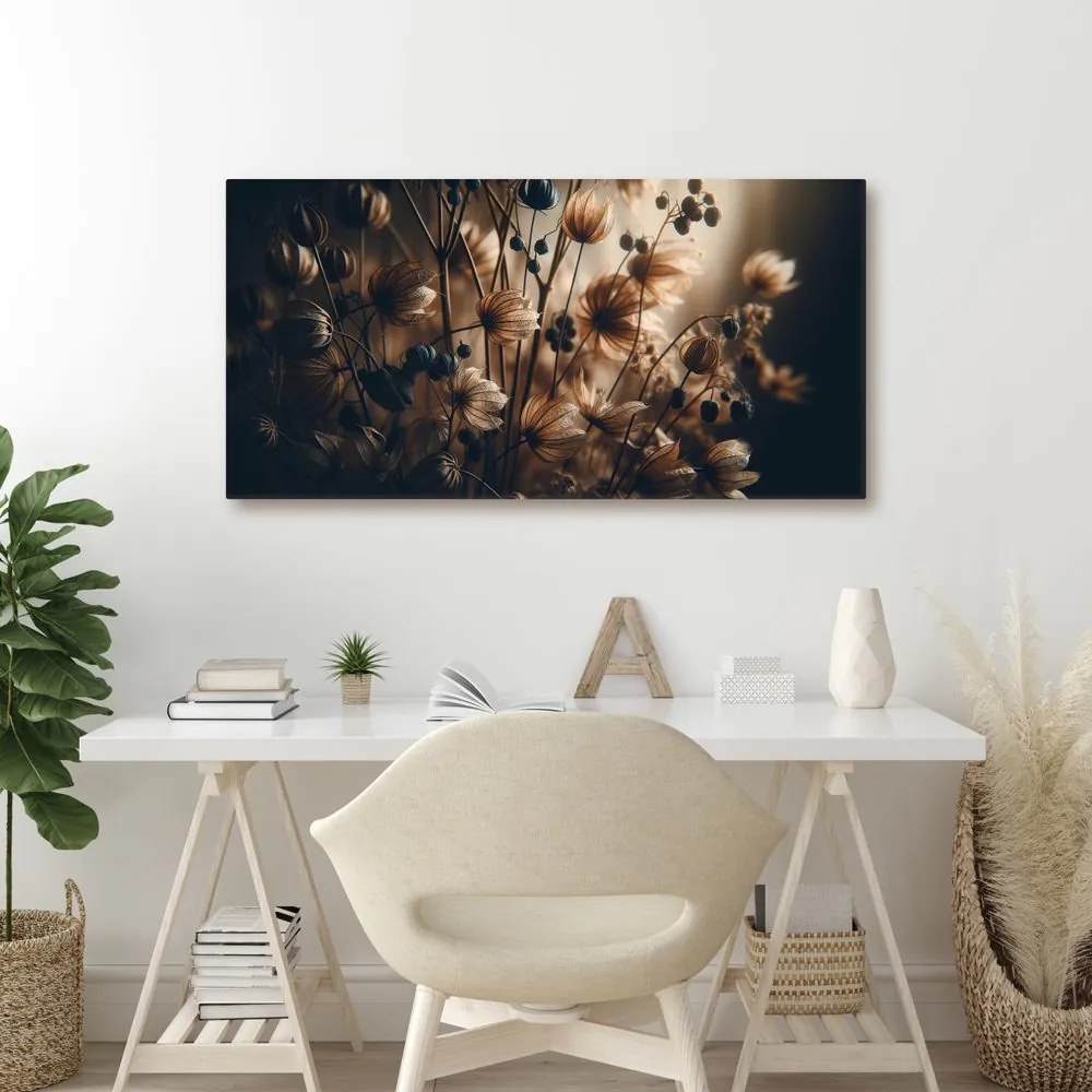 Quadro su tela – Fiori secchi marroni