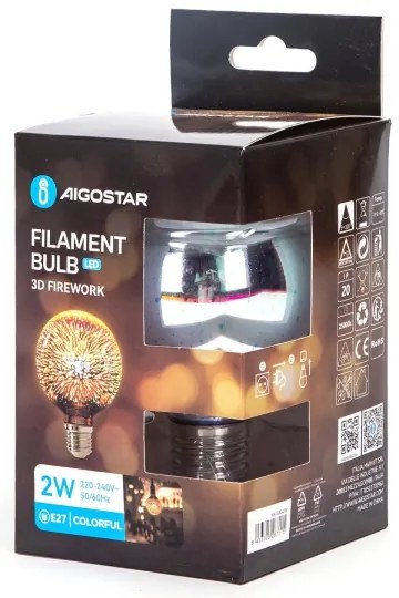 Lampadina LED 3D decorativa E27/2W/230V - Aigostar