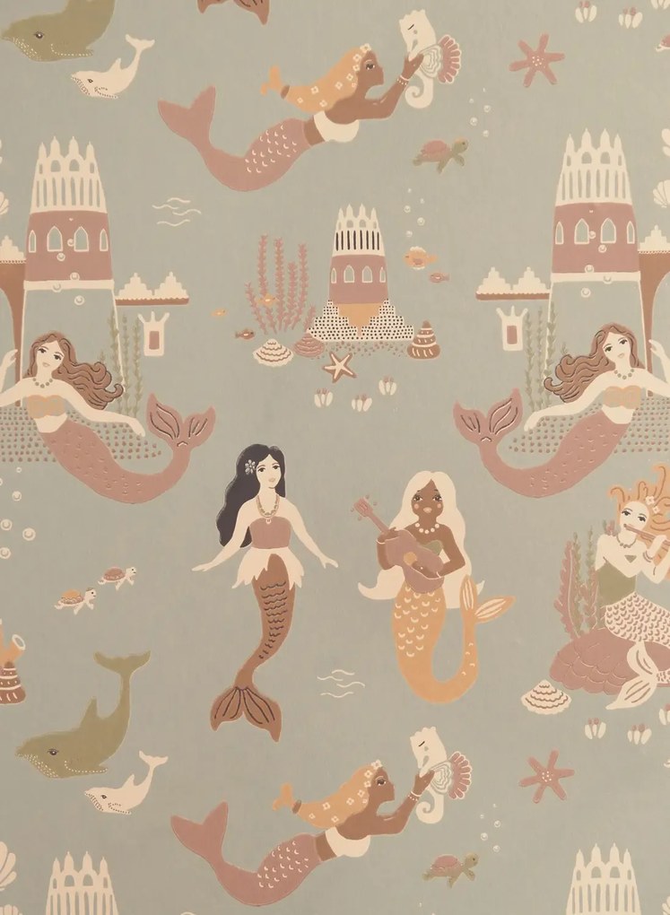 Majvillan Carta da parati Mermaid Reef - Ocean Blue