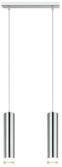 Lampadario a sospensione con filo ARMIN 2xGU10/10W/230V cromo lucido