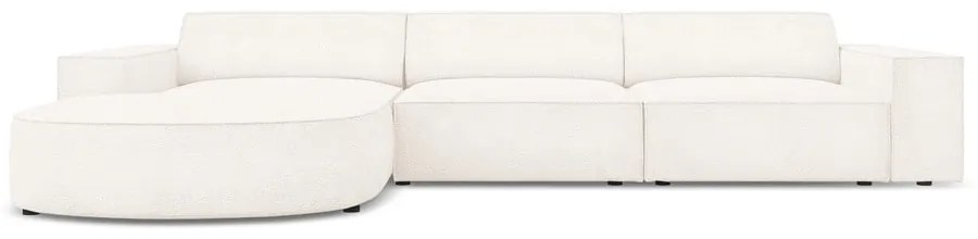 Divano angolare beige in tessuto bouclé (angolo sinistro) Jodie - Micadoni Home