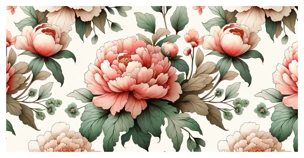 Quadro su tela – Eleganti peonie rosa