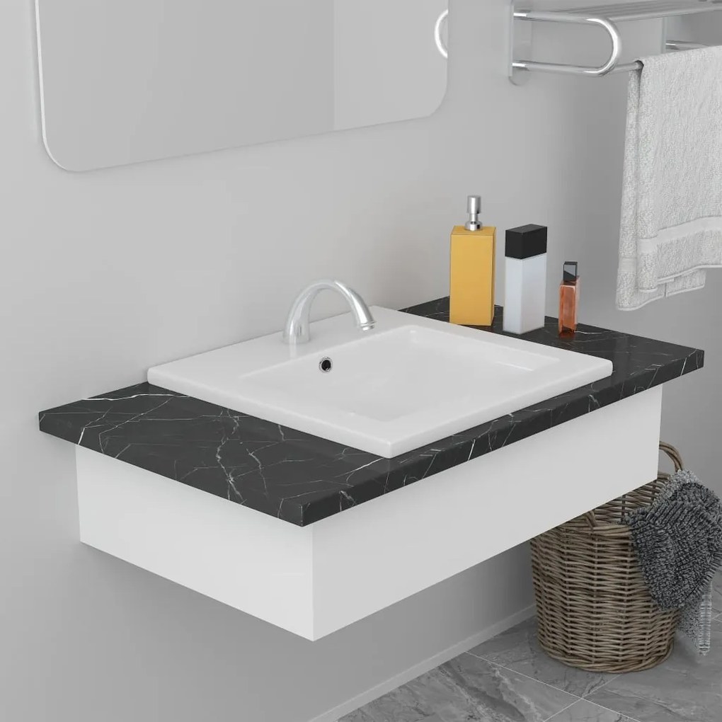 Lavabo Da Incasso 42x39x18 Cm İn Ceramica Bianco /