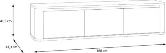 Mobile TV Da Terra 3 Ante 170x40x40 Design Moderno Lehman Sabbia