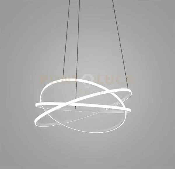 Atia s/m - lampadario a sopsensioe bianco led 3000k 7500lm 100w d.8...