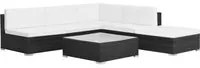 Set Divani da Giardino 6 pz con Cuscini in Polyrattan Nero cod mxl 41276