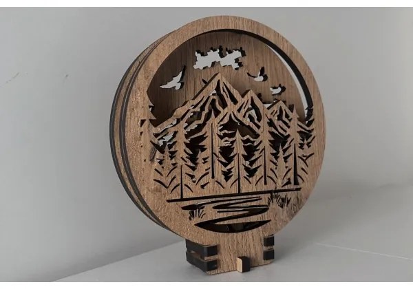 Li-Go 23583/DUB2 - Lampada da tavolo decorativa a LED dimmerabile, 12W/230V, 20x22 cm, rovere