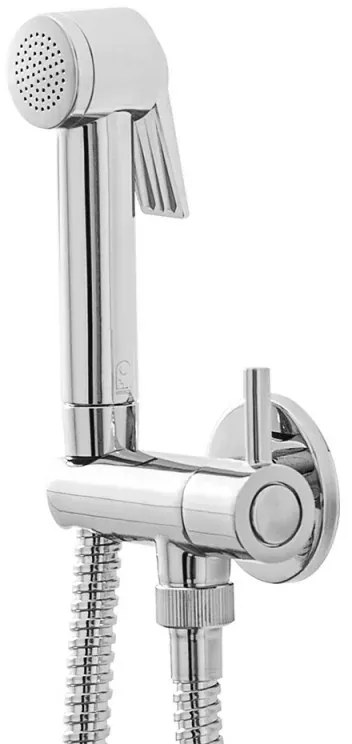 Set bidet incasso cromato con pulsante shut-off e supporto con rubinetto