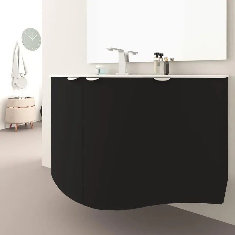 Mobile bagno con lavabo L 104 x H 70 x P 51 cm grigio grafite per vasca a sinistra Onda