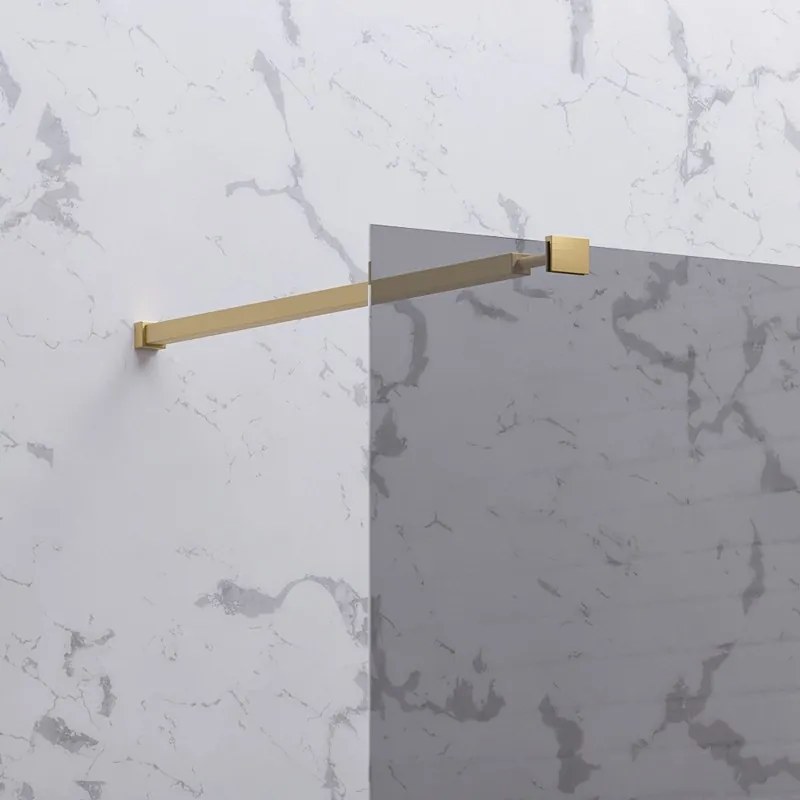 Doccia walk in 120 cm vetro fumè e profilo oro spazzolato | KW-100GF - KAMALU