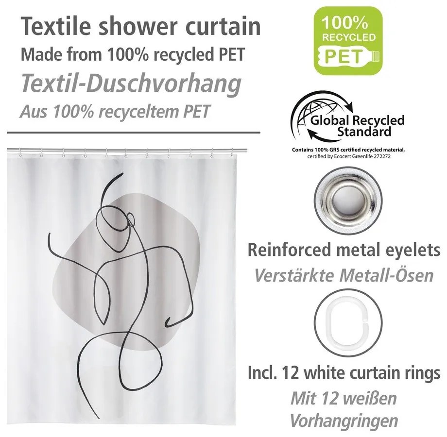 Tenda da doccia 180x200 cm Ladyline - Wenko