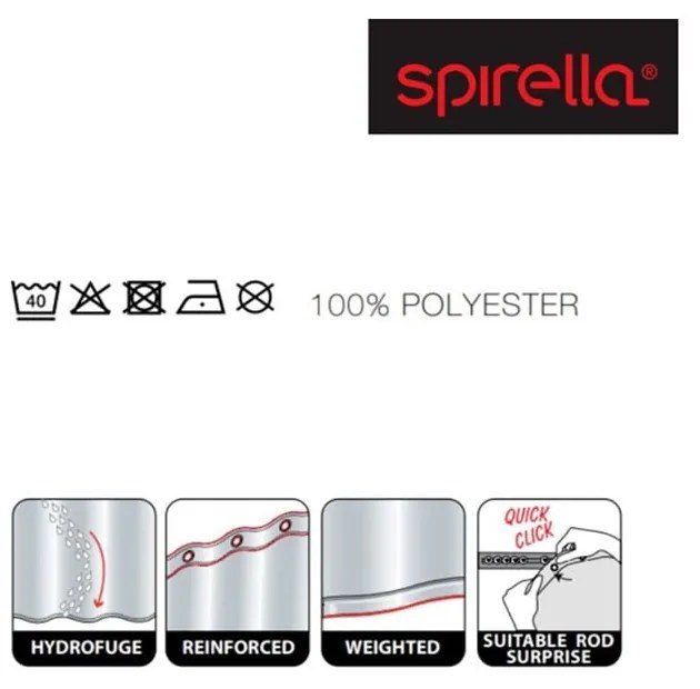 Tenda per doccia 180x200 cm Trento – Spirella