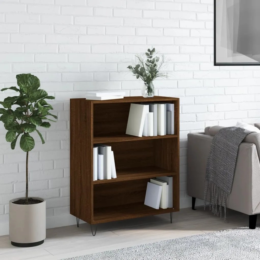 Libreria Rovere Marrone 69,5x32,5x90 Cm İn Legno Multistrato /