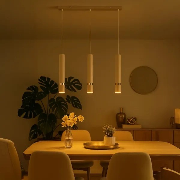 Brilagi - Lampadario a sospensione con filo POKER 3xGU10/25W/230V beige