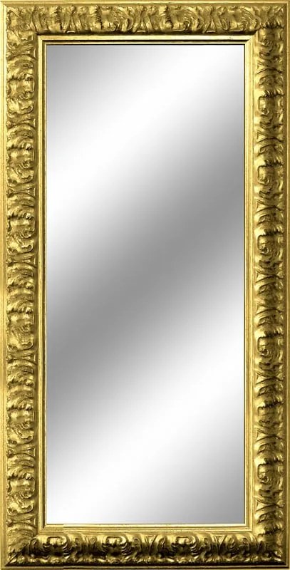 Specchio rettangolare in legno oro 96 x 136 cm