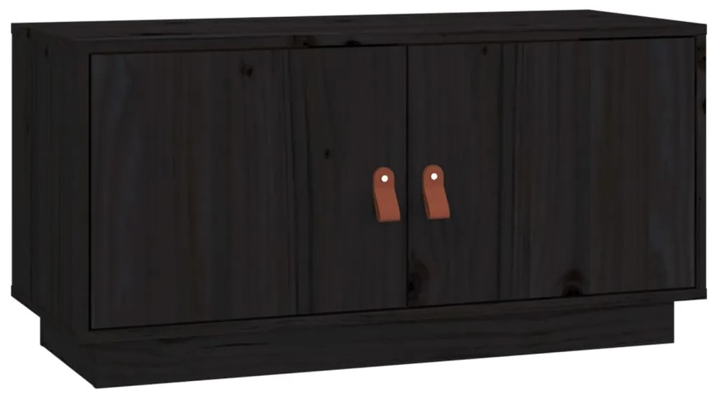 Mobile porta tv nero 80x34x40 cm in legno massello di pino