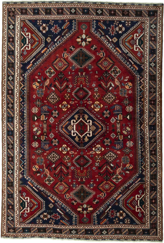 Shiraz Tappeto persiano 230x160 Rosso (Iran) Annodato A Mano