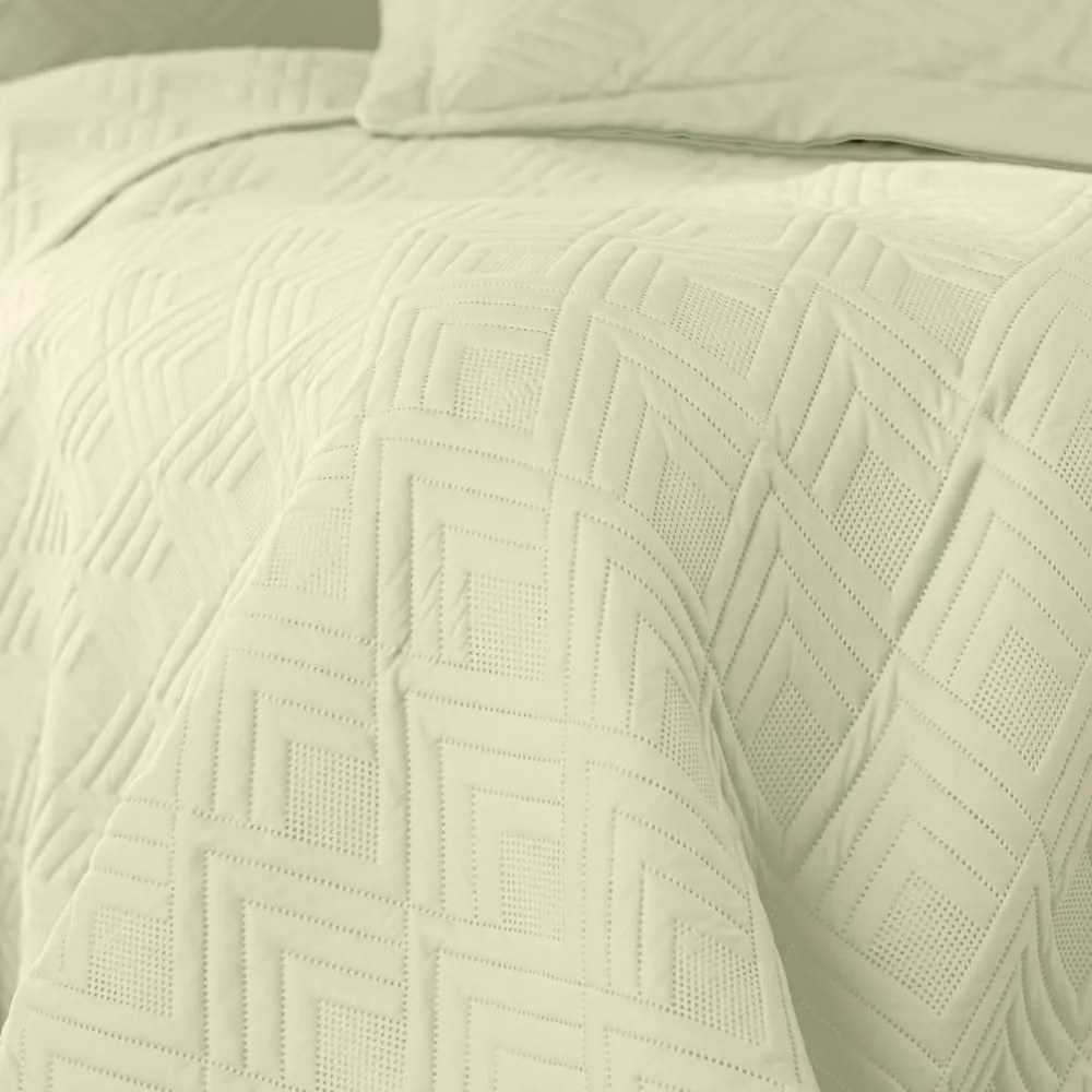 Copriletto beige in microfibra con rivestimento trapuntato 220x240 cm Ophelia – Restilo