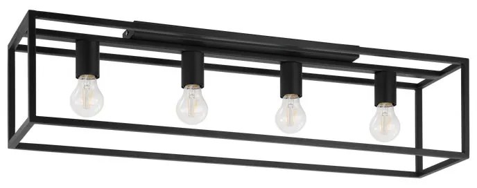 Plafoniera design Eldrick Ø 20 cm nero IP20, 4XE27 INSPIRE