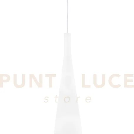 Milk lampadario sospeso ellittico in vetro bianco soffiato d.14cm 1...