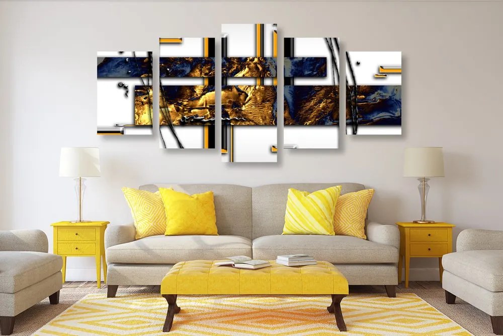 Quadri 5 pezzi – Astrazione di lusso