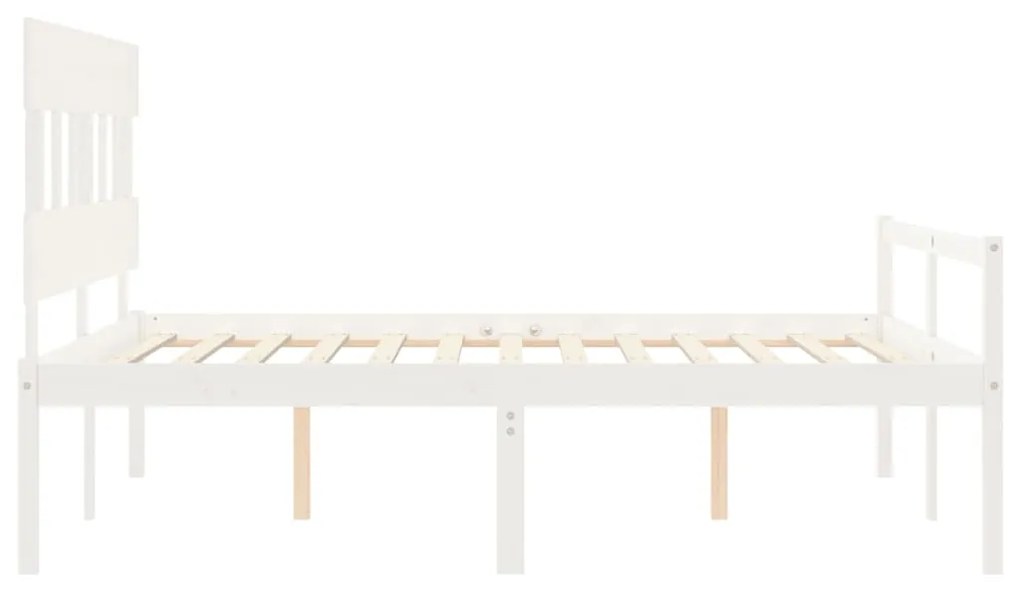 Letto per Anziani con Testiera Bianco 160x200 cm Legno Massello