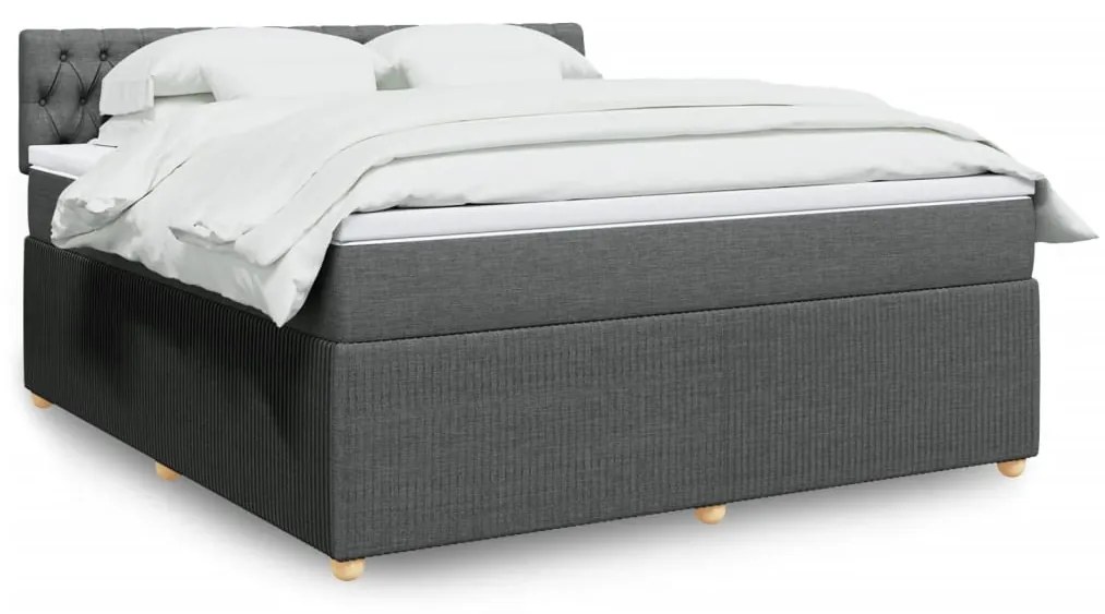 Giroletto A Molle Con Materasso Grigio Scuro 180x200 Cm Tessuto /