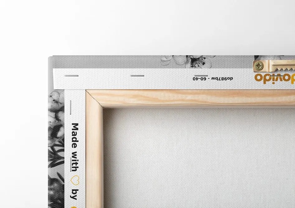 Quadro su tela – Con scritta su pietra Love in bianco e nero