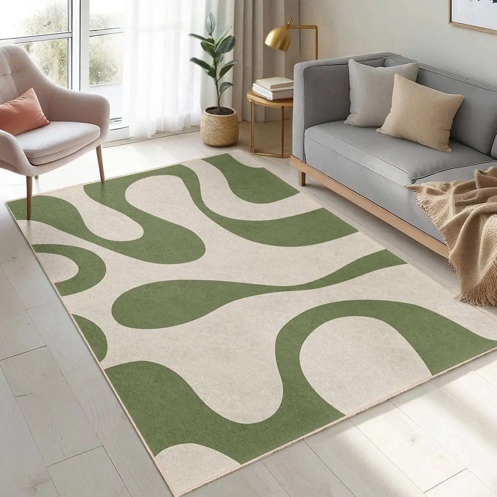 Tappeto verde lavabile 80x150 cm Matcha Latte – Mila Home