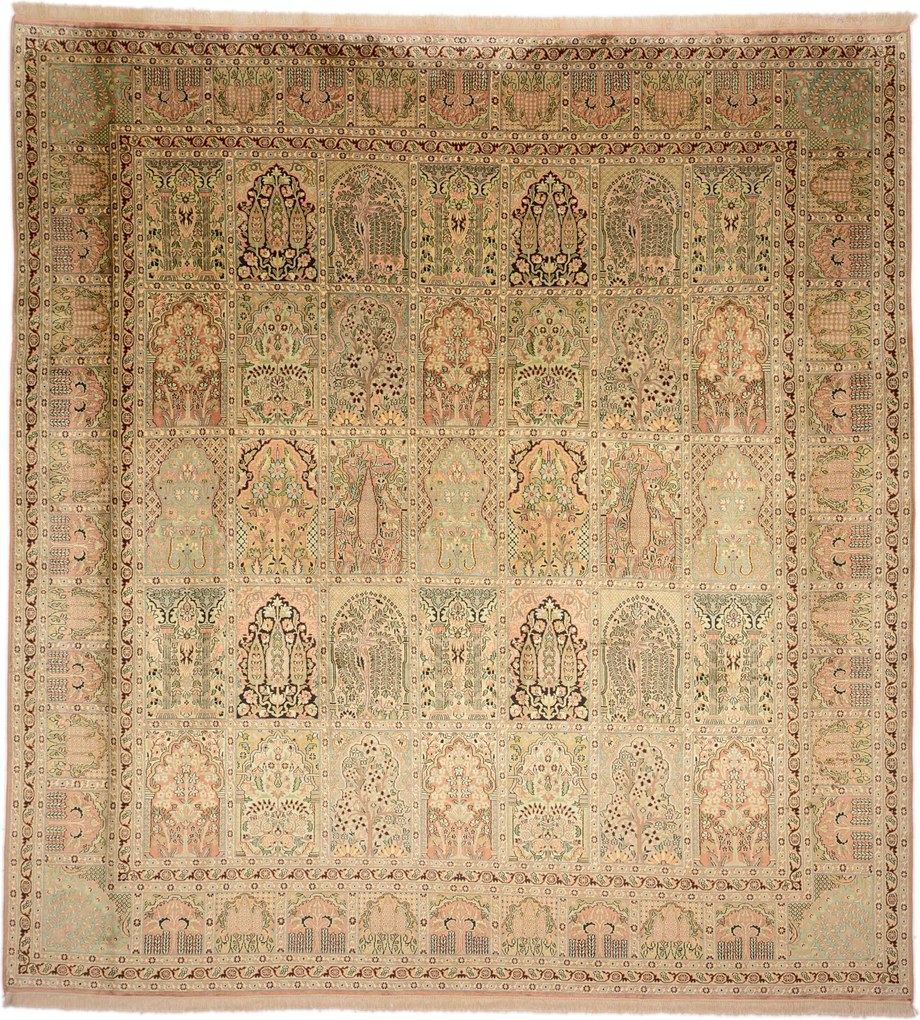 Cashmere Silk Tappeto orientale 300x280 (Indian) Annodato A Mano