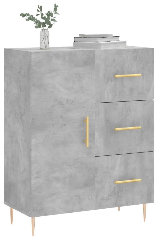 Credenza Grigio Cemento 69,5x34x90 cm in Legno Multistrato