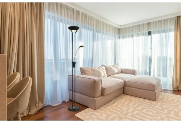 Globo 59020B - Lampada da terra dimmerabile LEONAS LED/20W/230V + LED/5,5W 3000K