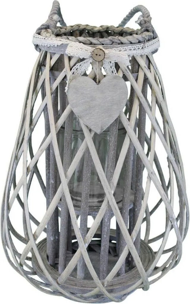 GEORGIE - lanterna in vimini tondo 18 x 53 cm