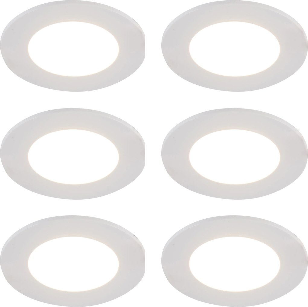 Set di 6 faretti da incasso bianchi con LED dimmerabile a 3 livelli IP65 - Blanca