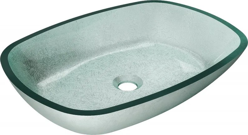 Mexen Araks lavabo sopra il piano in vetro 54 x 39 cm, argento - 24155411