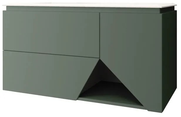 Mobile bagno con lavabo L 105 x H 55 x P 45.3 cm verde opaco per vasca a sinistra Vintage