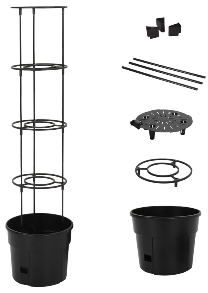 Vaso A Torre Per Pomodori Antracite Ø29,5x115 Cm Polipropilene /