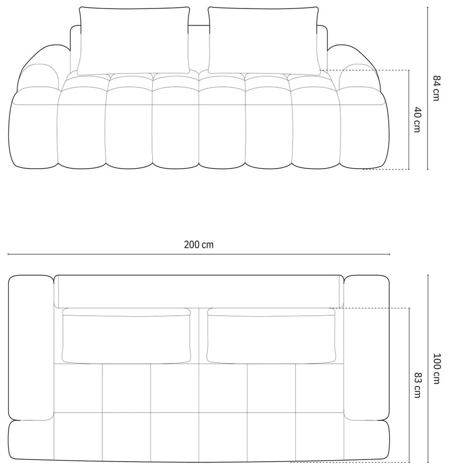 Divano grigio 200 cm Linz – Cosmopolitan Design