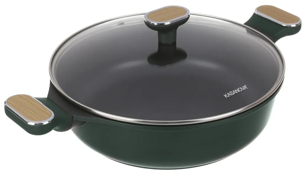 Tegame antiaderente 28 cm verde con coperchio