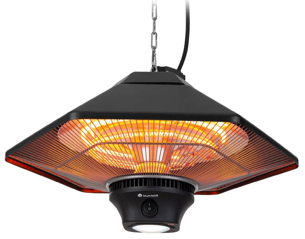 blumfeldt Heat Hexa, radiatore a infrarossi, 800/1200/2000W, alogeno, IP34, LED, nero