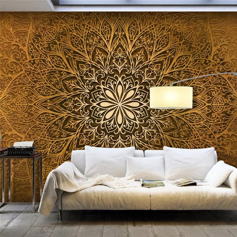 Fotomurale  Sacred Circle  Colore Oro, Dimensioni e Misure 250x175