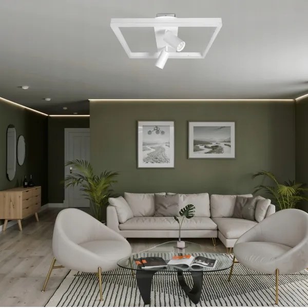 Plafoniera LED/38W/230V + 2xGU10/30W bianca