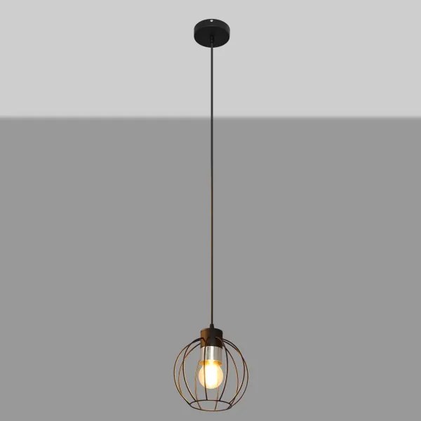 Lampadario a sospensione con filo STARLIGHT 1xE27/15W/230V nero/argento