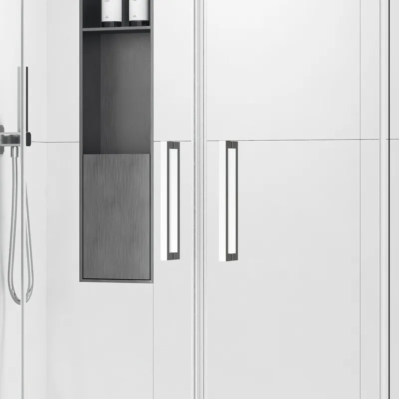 Kamalu - Porta doccia doppio scorrevole 170cm altezza 200cm finitura cromo | KZ6000