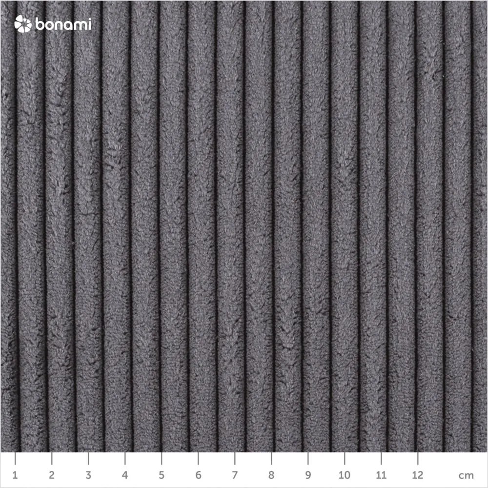 Divano angolare grigio allungabile (con penisola a destra/a forma di "U") con rivestimento in velluto a coste Tori – Bonami Selection