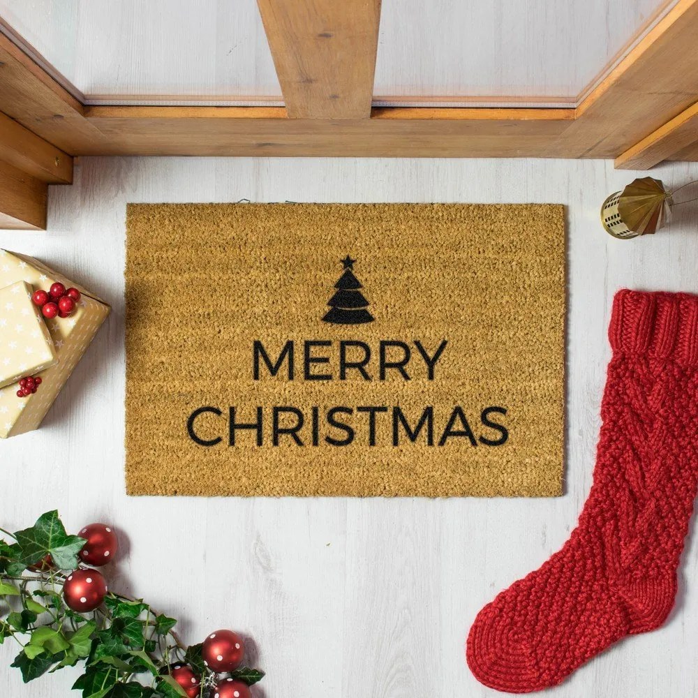 Zerbino in cocco con motivo natalizio 40x60 cm Merry Christmas - Artsy Doormats